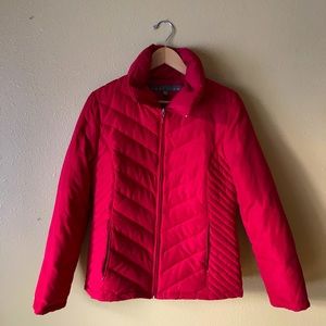 Kenneth Cole Red Down Blend Puffer Coat